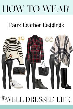 How to Wear Faux Leather Leggings Faux Leather Leggings Blazer Outfit, Faux Leather Tights Outfit, Leather Legging Outfits Fall, How To Wear Faux Leather Pants, Red Leather Leggings Outfit, How To Wear Leather Leggings, How To Style Brown Leggings, Brown Faux Leather Leggings Outfit, Faux Leather Leggings Outfit Casual