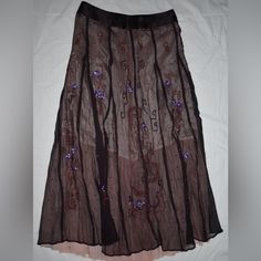 Never Worn, Perfect Condition No Flaws Spring Brown Relaxed Fit Skirt, Spring Flowy Brown Skirt, Brown Lined Skirt For Spring, Brown Party Bottoms With Flowy Fit, Spring Brown Fitted Maxi Skirt, Spring Full Skirt In Brown, Brown Full Skirt For Spring, Spring Brown Skirt, Brown Fitted Skirt For Spring