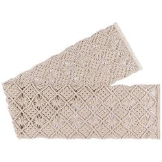 two pieces of crocheted fabric on a white background, one is beige and the other is light brown