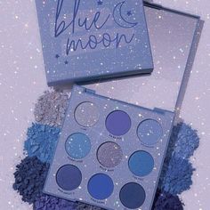 the blue moon eyeshadow palette is on display