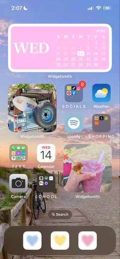 an iphone screen with various images and icons on it