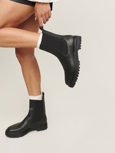 The Katerina is a pull-on combat boot with a recycled rubber lug outsole. Just in case you want to be prepared for pretty much anything. Chunky Loafer, Sustainable Shoes, Lug Boots, Botas Chelsea, Wardrobe Wishlist, Lug Sole Boots, Platform Loafers, Combat Boot, Recycled Rubber