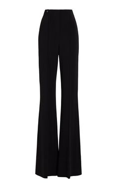 Find JACQUEMUS Apollo High-waisted Flare Pants Fr 34 on Editorialist. Titled 'Les Sculptures'; Simon Porte Jacquemus delivers a powerful collection for Spring '24 imbued with nonconventional wearability.The 'Apollo' pants are sleekly tailored with a high-waisted; flared-leg silhouette detailed with a front pleat. Style yours with a draped blouse and sling back pumps for a chic evening look. Black Flare Leg Pants, Cutout Pants, Simon Porte Jacquemus, Chic Trousers, Sling Back Pumps, Random Clothes, High Waisted Flare Pants, High Waisted Black Jeans, Style Evolution