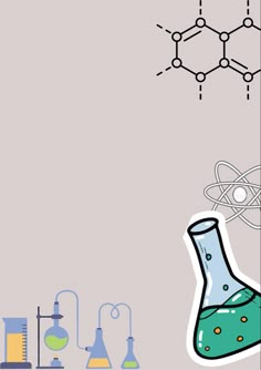 an image of a science theme with flasks and beakles