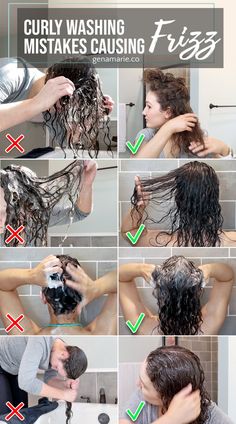 Curly Hair Bowl Method Steps, How To Wash Curly Hair, Washing Curly Hair, Curly Hair Wash, High Porosity Hair, Hair Mistakes, Curly Hair Problems