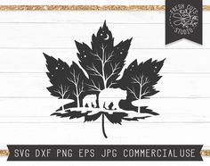 the svg files are available for use in projects like this maple leaf with an animal on it