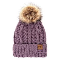 We are adding a little cold weather fun to our most loved C.C beanie. These pom beanies have an added pom on the top of them are lined on the inside. They are comfy, warm, and oh so cozy. The little leather tag is stamped with a registered C.C Size: One Size.  Color: Purple.  Gender: unisex.  Age Group: adult. Cc Beanie, Leather Tag, Kids Trend, Winter Hats For Women, Pom Beanie, Sherpa Lined, Chunky Knit, Cloth Bags, Color Purple