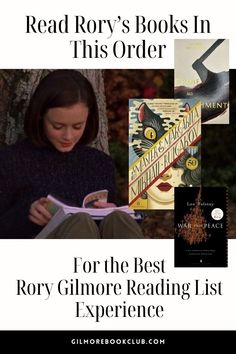 a girl reading a book in front of a tree with the words read roxy's books