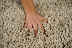 a hand on top of a pile of sheep wool