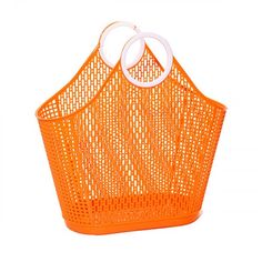 Sun Jellies Orange Large Fiesta Shopper | Great for graduation gift, graduation gift for best friend, graduation gift ideas for college, graduation gifts for friend, graduation gifts for sister, personalized gifts | Swoozies Plastic Totes, Jelly Bags, Plastic Handbag, Orange Tote Bags, Orange Purse, Orange Handbag, Plastic Shopping Bags, Retro Handbags, Retro Purse