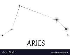 aries zodiac sign with stars on white background