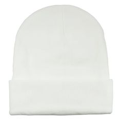 Gelante Adult Unisex Knitted Beanie hat cap with cuffed one size fits all will keep your head warm in the winter time. Color: White.  Gender: female. Beenie Man, Plain Caps, White Beanie, Knitted Beanie Hat, White Beanies, Hat Men, Knitted Beanie, White Hat, Winter Time