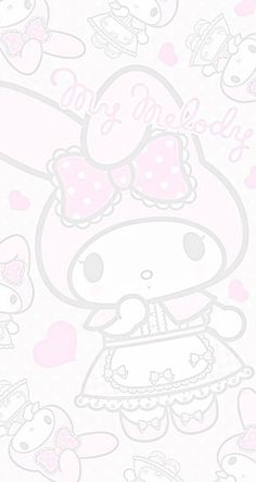 the hello kitty wallpaper is pink and white