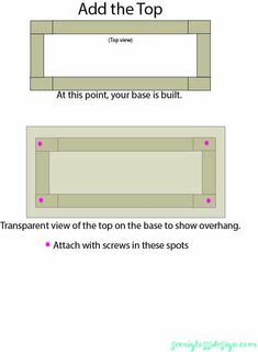 the instructions for how to build a table with drawers and shelves in place on top