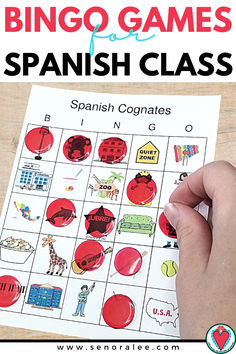 Student playing Spanish cognates bingo game in Spanish class Cognates Activities, Spanish Cognates Activities, Spanish Cognates, Custom Bingo Cards, Printable Bingo Cards, Free Printable Bingo Cards, Bingo Games For Kids, Bingo Card Template