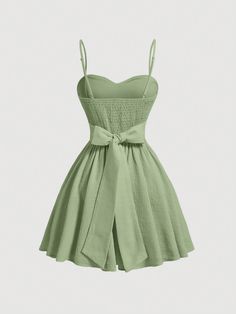 Cute Shein Dresses, Green Short Dress, Yellow Dress Casual, Cotillion Dresses, Summer Slip Dress, Short Green Dress, Simple Summer Dresses, Romantic Summer, Cute Dress Outfits