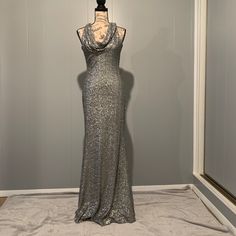 Silver Sequined Badgley Mischka Formal Floor Length Dress.Worn Only Once! Size 6 Floor Length Dress, Badgley Mischka, Formal Dress, Floor Length, Maxi Dress, Size 6, Formal Dresses, Womens Dresses, Silver