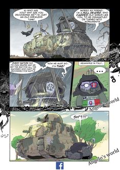 a comic strip with an image of a tank