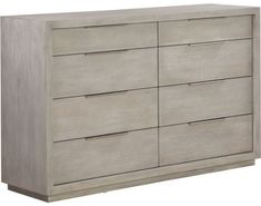 an image of a dresser with drawers in grey wood finish and light gray paint on the top