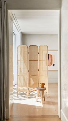 the room dividers are made out of bamboo