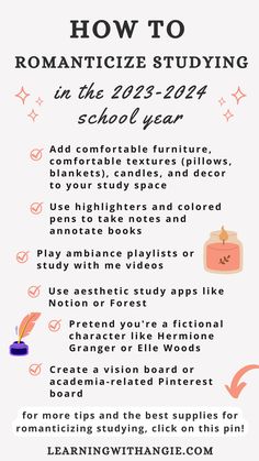 I was seriously struggling with study motivation and academic motivation before I came across this post. However, once I started applying some of the tips in this blog post, I instantly felt more excited about studying! With tips on how to create an aesthetic study desk, take aesthetic study notes, and more to make studying fun, you'll be sure to find something that inspires you to start studying! How To Be Serious In Studies, How To Make Study Fun, How To Study Daily, Study Tips Motivation, How To Take College Notes, Aesthetic Notes Making Ideas, How To Create An Aesthetic, How To Be Excited For School, Instant Motivation To Study