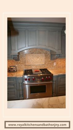 a stove top oven sitting inside of a kitchen