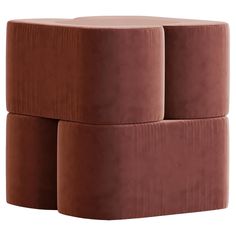 three brown stools stacked on top of each other