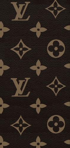 the louis vuitton logo is shown on black leather