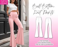 the bell bottom pants sewing pattern is easy to sew