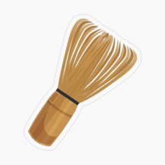 a wooden whisk sticker on a white background