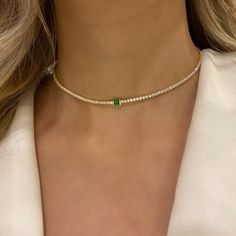 Emerald Necklace , Tennis Necklace , Choker Necklace , Dainty Tennis Necklace , 925 Emerald Necklace *Made of 925 Sterling Silver *Gold,Rosegold , Silver Color Options *Cz Gemstones If you have a question you can contact to me everytime 💎 Classic Gemstone Tennis Necklace - Gift, Rose Gold Choker Necklace, Emerald Choker, Pebble Jewelry, Jewellery Board, Luck Necklace, Victorian Brooch, Wearing Jewelry, Diamond Tennis Necklace