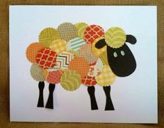 a card with an image of a sheep on it