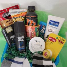 a basket filled with lots of different items