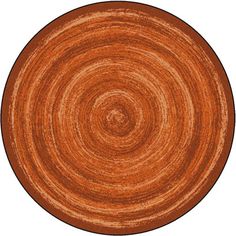 an orange circular rug on a white background