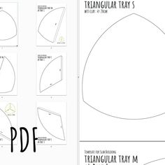 the diagram shows how to make a triangular tray for an ornament, with different angles