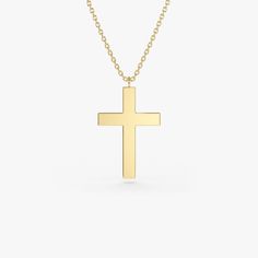 Gold KT: 14K
Recycled Gold
Custom Gold Color: Rose Gold, Yellow Gold, White Gold
Cross: 18 x 11 MM

Give your jewelry collection a personalized touch with our gold necklace. Subtle and sleek, this custom necklace is made from 14k gold. The gold letter necklace is handcrafted with love making it the perfect great gift for someone special. Cross Charm Necklace, Gold Letter Necklace, Christmas Necklace, Gold Letter, Gold Letters, Gold Cross, Cross Charms, Recycled Gold, Letter Necklace