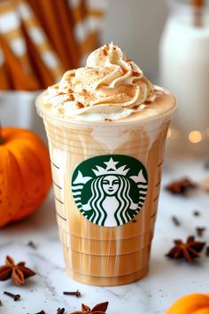 starbucks pumpkin spice latte with whipped cream