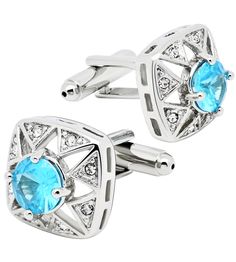 PRICES MAY VARY. Light Blue Crystal Hollow Out Design Classic Square Shape Men Cufflinks Set with Gift Box. Perfect Men's Cuff Link Jewelry Set accessory to match your french cuffs shirt dress and make you stand out in the party. They are also a great choice for a wedding or special event. Unisex Cufflinks Set Made from Eco-friendly Stainless Steel. Carefully Handmade and Polished. Cufflink Size - 16 mm/0.63 Inch. Package Include: 1 pair Men Cufflinks in gift box. High Polished Cufflinks resista Blue Cufflinks For Father's Day Formal Occasion, Blue Cufflinks For Father's Day Formal Events, Blue Cufflinks For Father's Day Formal Wear, Elegant Blue Cufflinks For Formal Occasions, Cuffs Shirt, Link Jewelry, Business Party, Tuxedo Dress, Party Events