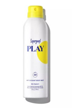 SUPER GOOP Play Antioxidant 6oz SPF 30 BEAUTY Super Goop, Spray Sunscreen, Wet Skin, Citrus Aurantifolia, Lime Oil, Body Balm, Wear Sunscreen, Broad Spectrum Sunscreen, Spf Sunscreen