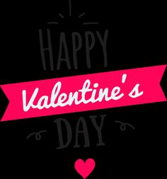 the words happy valentine's day written in white and pink on a black background