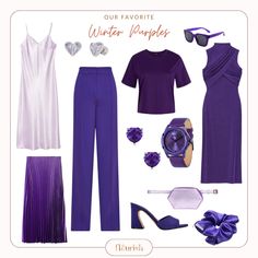 Deep Purple Outfit, Tr Kibbe, Summer Outfits Sporty, Purple Fashion Outfit, Ingenue Style, Bright Winter Outfits, Light Spring Color Palette