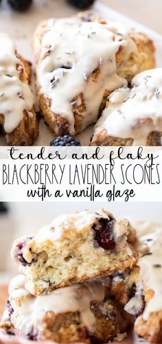 blueberry lavender scones with vanilla glaze are the perfect dessert for any occasion