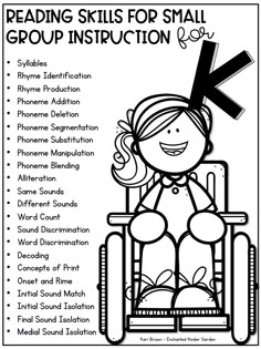 a coloring page with the words reading skills for small groups instruction and instructions to help students learn