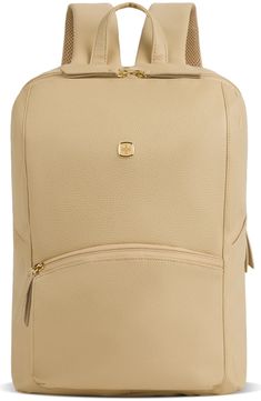 SWISSGEAR 9901 Faux Leather Laptop Backpack | Nordstromrack Modern Faux Leather Backpack For Travel, Modern Faux Leather Backpack, Modern Faux Leather Backpack For School, Modern Beige Backpack For Travel, Modern Beige Backpack With Zipper Closure, Modern Faux Leather School Backpack, Beige Leather Backpack With Zipper, Rectangular Faux Leather Travel Backpack, Modern Faux Leather Backpack For On-the-go