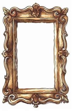 an ornate gold frame on a white background