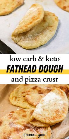 low carb & keto fathead dough and pizza crust on a baking sheet