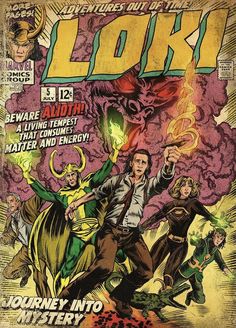 an old comic book cover with the title loki