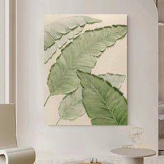 Abstract Large banana leaves wall art painting Tropical Banana Leaf painting Palm Tree painting Hand Painted Thick Texture Modern Wall Art Banana Leaf Painting, Palm Tree Painting, Painting Tropical, Leaves Wall Art, Plants Art, Palm Trees Painting, Leaf Painting, Custom Frames, Leaf Texture