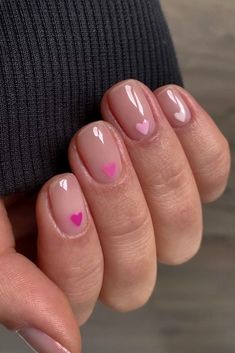 Squoval Valentines Day Nails, February Nails, Nagel Tips, Simple Gel Nails, Short Nail