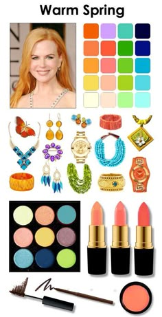 Warm Spring Makeup, Warm Spring Outfits, Color Seasons